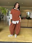 Made in Italy Big Softie Cap Sleeve Knit Top Auburn